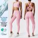 Women's High-Waisted Hollowed Out Yoga Suit Set Peach Shaped Hip Fitness Wear Tight Fitting Outdoor Running Sportswear_ecoleips.com