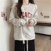 real-shot Printed Long-sleeve Round-neck Composite Sweatshirt For Women, Spring And Autumn Thin Loose_ecoleips.com