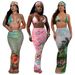 Women's Clothing Sexy Bikini Swimwear Beach Printed Skirt Set_ecoleips.com
