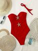 2025 European American Style Solid Color One Piece Bikini Sexy Wire-Free Beach Vacation Swimsuit for Women_ecoleips.com