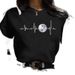 Cross-border Fashion Clothing, Simple Letter Print Short-sleeve Moon Eclipse Women's Base Shirt_ecoleips.com