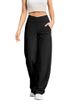 K Naked Feeling V Waist Cross Wide Leg Pants With Pockets Fitness Sports Yoga No T Line Long Pants Casual Pants Female_ecoleips.com