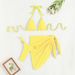 Aria Basics European American Ins Style Drawstring Strap Swimsuit Apron Mesh Three-piece Set For Women, Sexy And Slimming Bikini_ecoleips.com