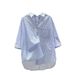 Men's Light Blue Striped Relaxed Fit Long Sleeve Shirt – Casual Oversized Button Down With Chest Pocket_ecoleips.com