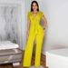 Women's Sleeveless Lace Splicing Sports Fitness Jumpsuit Casual Personalized Line Romper_ecoleips.com