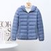 Women's Lightweight Hooded Down Jacket Short Puffer Coat Slim Fit White Duck Feather Warm Winter Outerwear_ecoleips.com