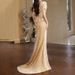 Women's Clothing New Autumn Sequin Waist Fishtail Engagement Dress_ecoleips.com