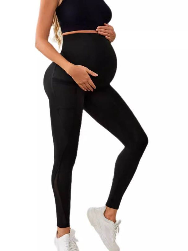 Women's Clothing Pocket Yoga Pants Sexy Slim Fit Belly Lift Hips High Waist Fitness Exercise Pregnant Women Bottoming Trousers_ecoleips.com