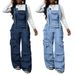 Women's Clothing Versatile Wide Leg Denim Jumpsuit Women's Work Pants Style Overalls For Formal & Casual For Women_ecoleips.com