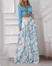 2025 Women's New Printed Casual With Turn-down Collar Sexy Tie Shirt And High-waisted Wide-leg Pants Two-piece Set_ecoleips.com