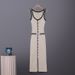 Summer Sexy Hot Girl Slim Fit Button Slit Design Hip Skirt European And American Celebrity Style Suspender Dress for Women_ecoleips.com