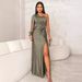 K New Evening Gown, Fashionable Evening Dress With Slimming Belted Design For Women_ecoleips.com
