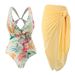 Vintage Floral Print One-Piece Swimsuit For Women – Modest, Slimming & Comfortable Swimwear With Removable Padding_ecoleips.com