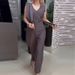 Women's Clothing Summer New Fashion Layered Solid Color Wide leg Jumpsuit Women's Clothing_ecoleips.com
