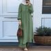 Verve 2025 Summer Muslim Two-piece Set Solid Color Casual Loose Plus Size Women's Clothing_ecoleips.com
