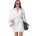 European And American Cross-border Women's Fashion 2025 Spring-summer New Style Printed Loose-fitting Blazer With Tie_ecoleips.com