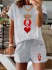 Women’s 2 Piece Outfit Set – Oversized Graphic T-Shirt And Biker Shorts Matching Set, Casual Summer Lounge Tracksuit For Daily Wear-333_ecoleips.com