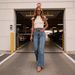 Women's Clothing Retro High-Waisted Slimming Wide Leg Jeans Washed Denim Trousers With Center Seam Detail For Spring/Summer_ecoleips.com