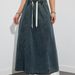 Women's Elastic Waist Drawstring Full Skirt Denim Skirt Design Oriented Source_ecoleips.com
