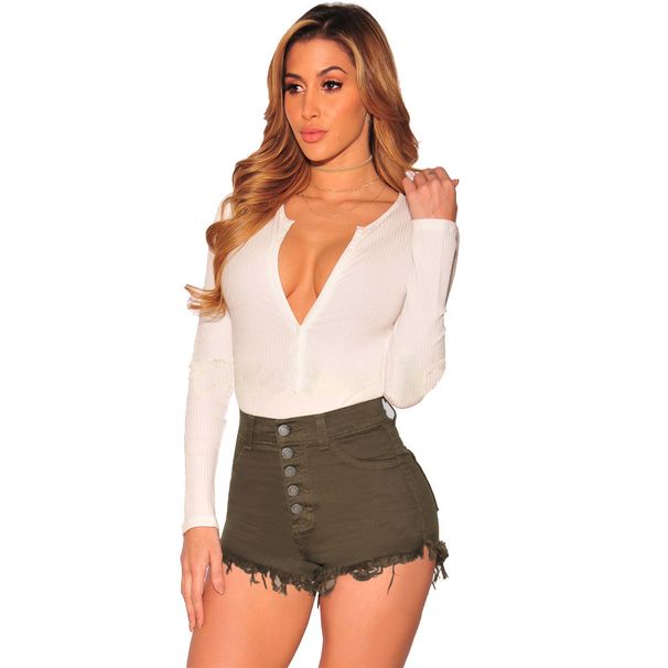 Women's Clothing Spot 5 Size 6 Colors Tassel Hem Women's Denim Shorts_ecoleips.com