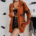 European And American Halloween Cross-Border Women's Knitted Cardigan Jacket 2025 New Printed Sweater_ecoleips.com