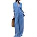 girl 2025 Spring And Autumn New Old Money Style Fashion Linen Blue Suit Vest For Women With Wide-Leg Pants Professional_ecoleips.com