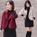 2026 Spring And Autumn New Korean Style Women's OL Coat Fashionable Slim Fit Short Woolen Blazer_ecoleips.com