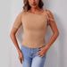 Women's Clothing Women's Summer Kylie Same Style One Shoulder Elegant Double Layer Mesh Short Sleeve Slim Fit Top Hot Style_ecoleips.com