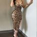 Women's Clothing Beaded Splicing Suspenders Powdered Slit Dress_ecoleips.com
