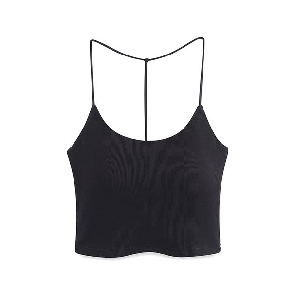 Spring/Summer Pure Backless Bra Thin One Piece with Built-In Pads Navel Style Camisole Wearable as Outerwear Or Innerwear_ecoleips.com