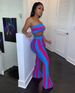 Women's Clothing Candy Color Bandeau Top And Flared Pants Striped Set Black White Stripes American Style Spring Autumn Summer_ecoleips.com