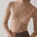 Independent Website New Lace Top Sexy Hollow-out Women's Casual Inner Wear Long-sleeve Mesh Base Shirt_ecoleips.com
