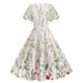 New 2025 Women's Retro Embroidered Mesh Dress round Neck Short Sleeve Heavy Duty European And American Style Party Wear_ecoleips.com