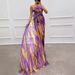 Women's Clothing Chiffon Printed Split Dress INS Leisure Party Long Dress_ecoleips.com