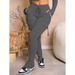 Women's Cargo Pants High Waist Straight Leg Casual Workwear Trousers With Pockets - Stylish Loose Fit Polyester Pants For Women_ecoleips.com