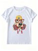 Women's Hip-hop Dog T-shirt, Retro Cartoon Puppy Short-sleeved Top, Casual Round Neck Summer Top_ecoleips.com