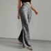 AD723 European And American Cross-border New Fashion Sexy Casual Comfortable Silver High-waisted Slim-fit Versatile_ecoleips.com