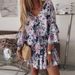 Women's Clothing Women's Slim Cotton Short Skirt Mid Waist Autumn Commuting Style Printed Chiffon Pink Pullover Top_ecoleips.com
