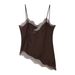 Women's Sexy Lace Decorated Camisole Top Lingerie Style Fashionable Tank_ecoleips.com