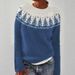 New European And American Style Sweater For Women Wish Hot Sale Round Neck Color Block Loose Fashion Pullover_ecoleips.com
