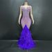 Women's Clothing Black Rhinestone Feather Dress Mesh Red Evening Dress Elegant Dress_ecoleips.com