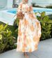Women's Clothing Flower Shawl Sleeve Design Belt Long Temperament Elegant Dress_ecoleips.com