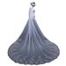 Women's Clothing Sequined Lace Bridal Veil 4m Long 3m Wide Length Trailing Golden Glitter Wedding Veil_ecoleips.com