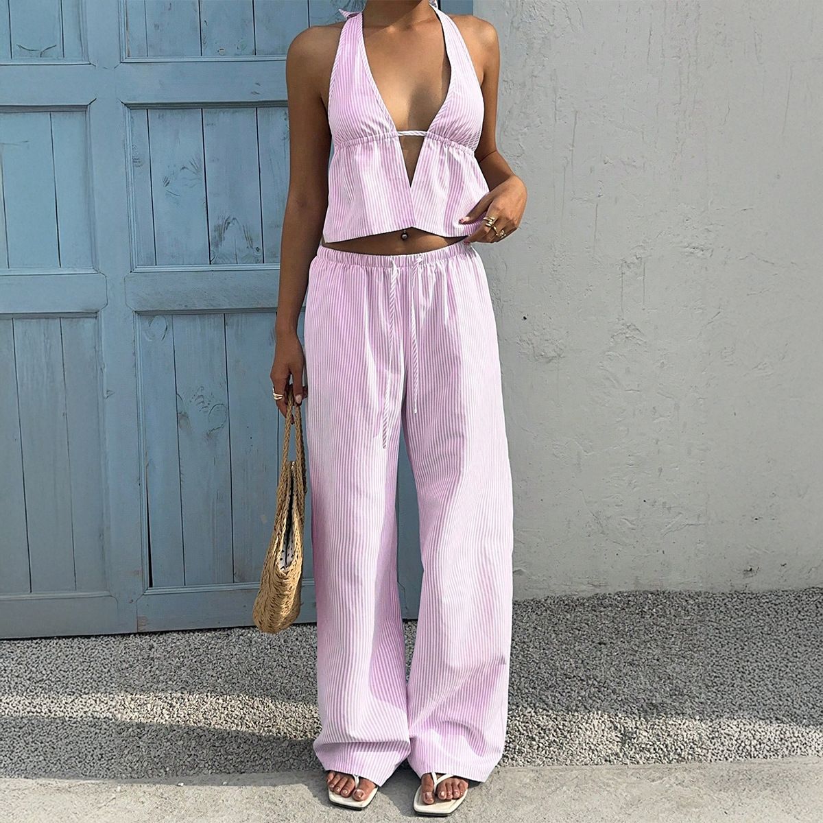 Women's Summer Casual Trousers Set Clothing Vacation Vest_ecoleips.com