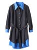 Oversized False Two Piece Long Sleeve Shirt Dress For Women New Loose Casual Vintage Dress Elegant Clothes Spring Autumn 2026_ecoleips.com