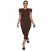 10217 Cross-border European And American Sleeveless Design Casual Commuter Slim-fit Slit Bodycon Women's Dress_ecoleips.com