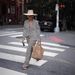Women's Clothing Elegant Striped Lapel Single Breasted Long Sleeved Shirt Elastic Waist Straight Pants Suit_ecoleips.com