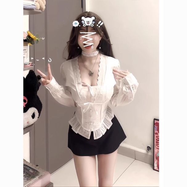 Autumn Winter Women's Top Set, New Korean Style, Unique Stunning Combination, A Complete Set Of Designer Shirts And_ecoleips.com