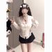 Autumn Winter Women's Top Set, New Korean Style, Unique Stunning Combination, A Complete Set Of Designer Shirts And_ecoleips.com