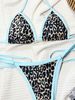 Women's Clothing Sexy Leopard Print Three Piece Bikini Swimsuit Lace Up European And American Style Women's Clothing_ecoleips.com
